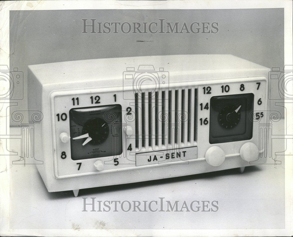 1953  JA sent electronics radio alarm clock - Historic Images