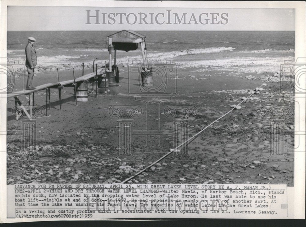 1959 Walter Baetz Harbor beach Lake Huron - Historic Images