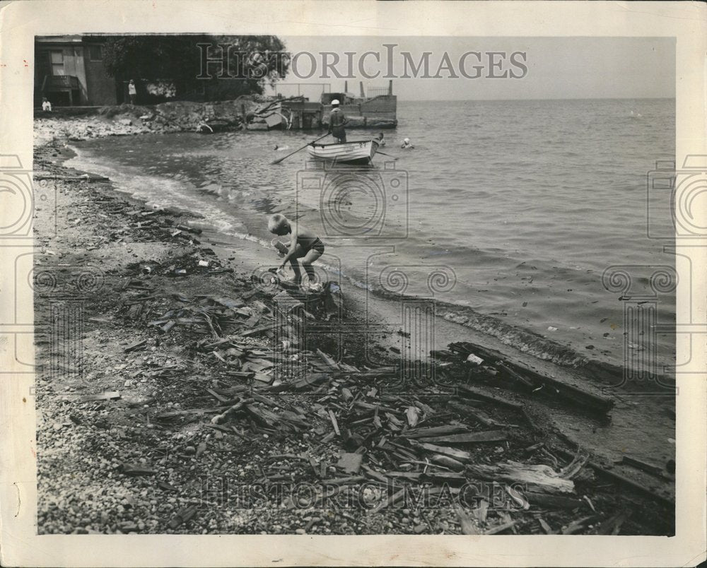 1953 Youngster Beach Tuesday Paper Cup Lad - Historic Images