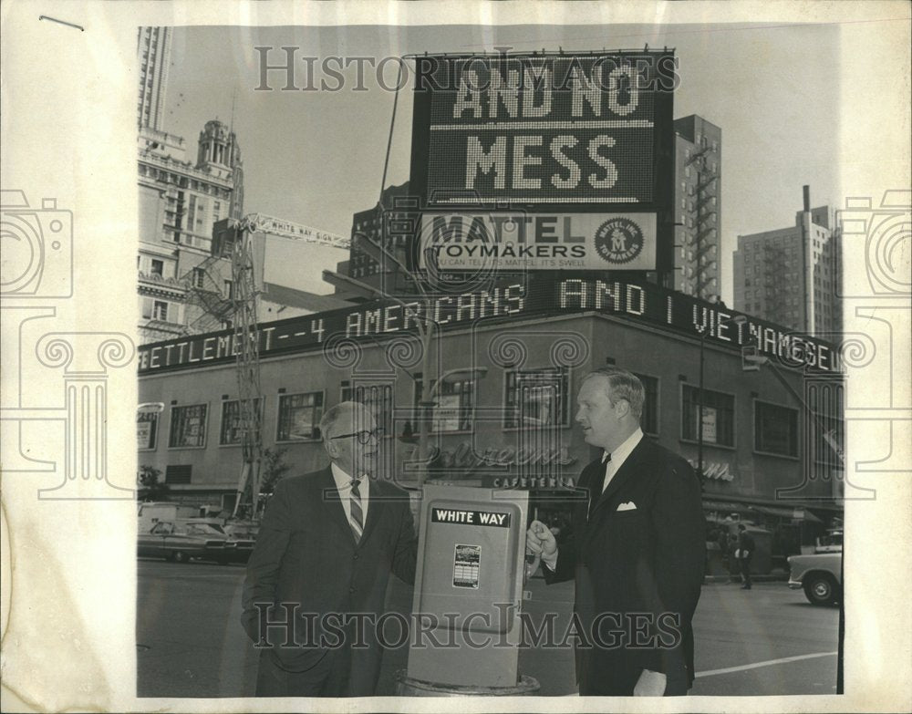 1965 Press Photo Samuel Fosdick Hartigan Animated sign - RRV67859 - Historic Images