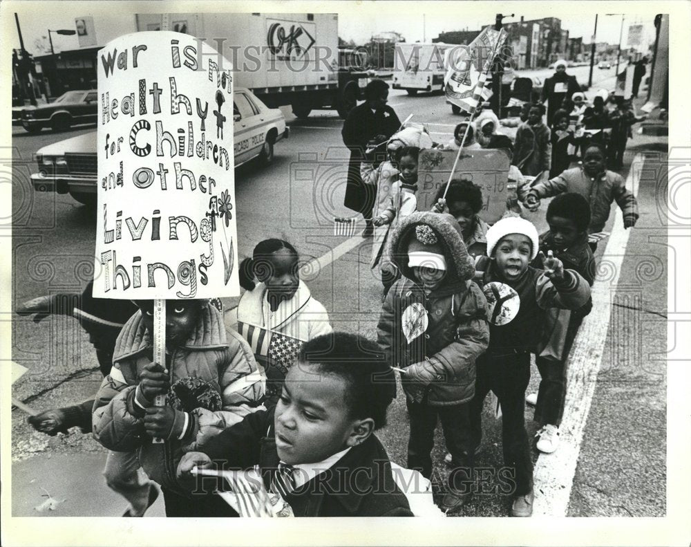 1983 Westside Catholic School Lady Flags - Historic Images