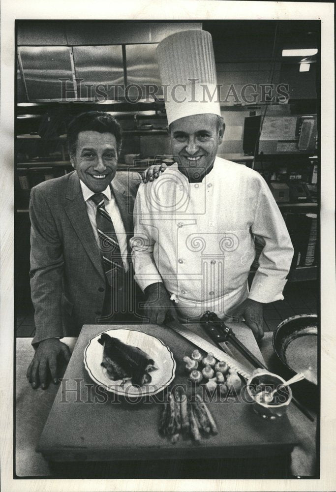 1980 Press Photo Lou Facello Chef Steve Nogy Americana - Historic Images