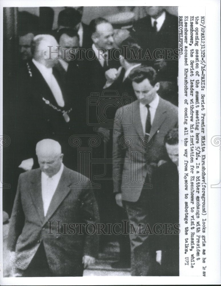 1960 Paris Summit Krushchev Eisenhower - Historic Images