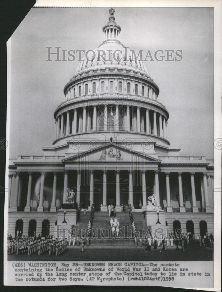 1958 Press Photo Unknown Soldiers WWII Korea war dead - RRV69719 - Historic Images