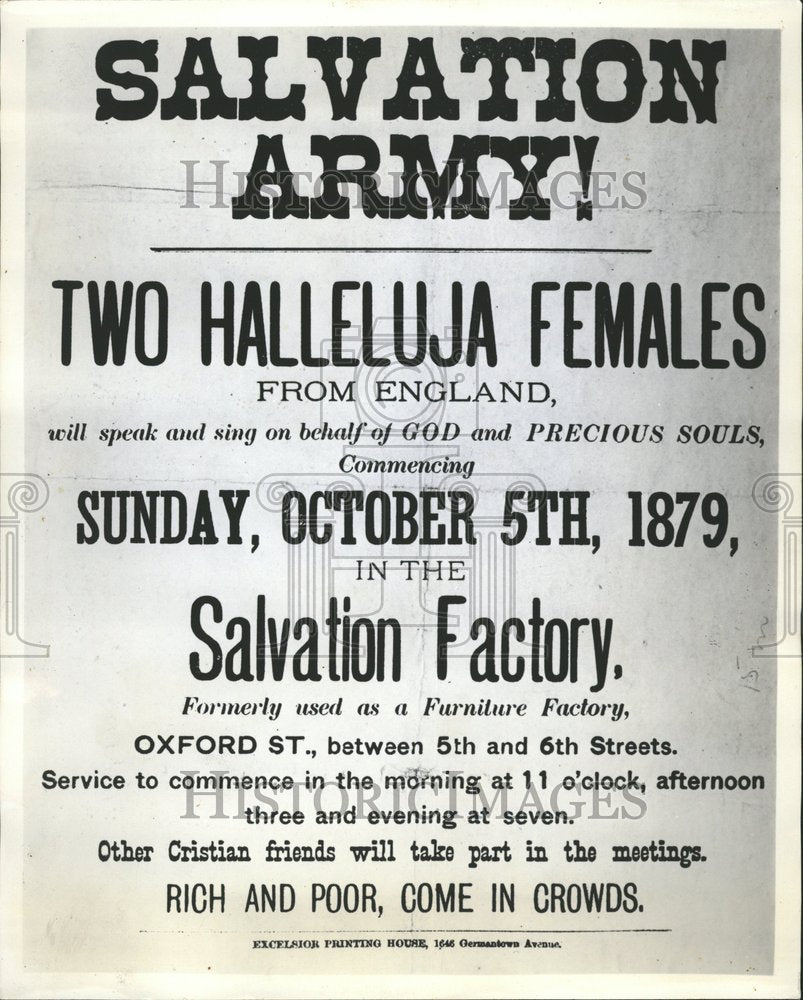 1960, Original Handbill Salvation Army - RRV70493 - Historic Images