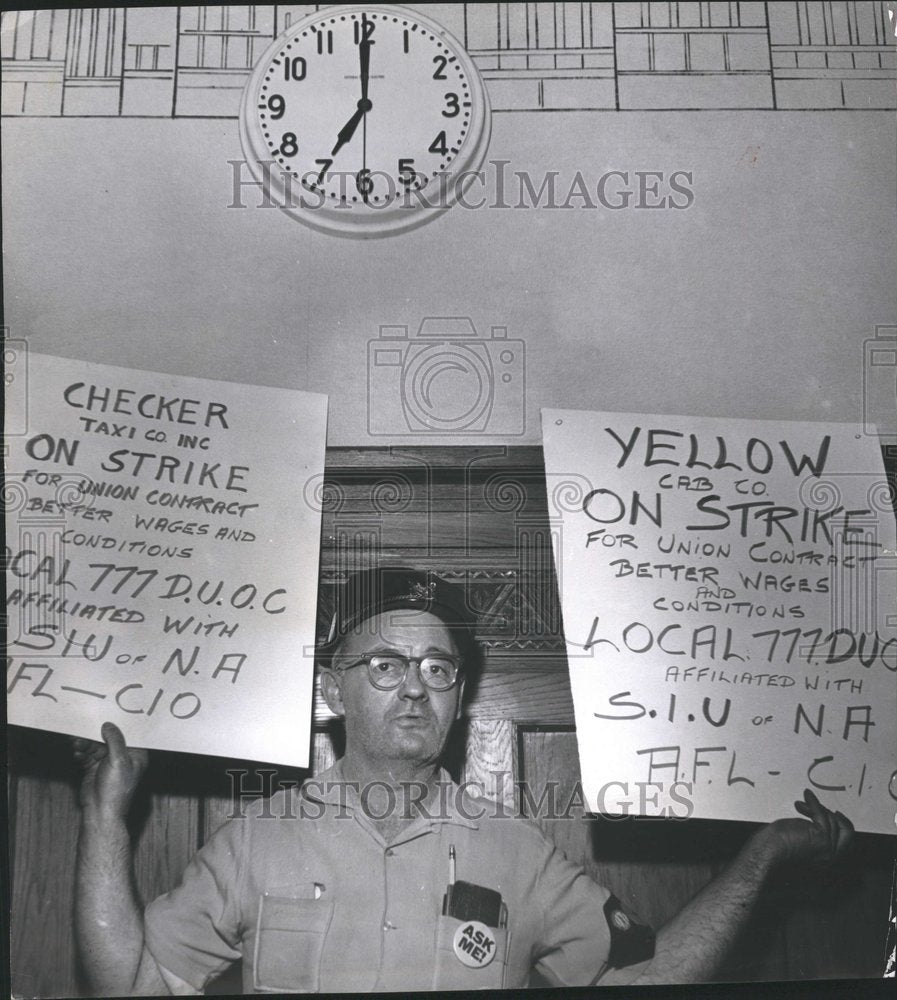 1962 Cab Driver Strike Charles Moses Yellow - Historic Images