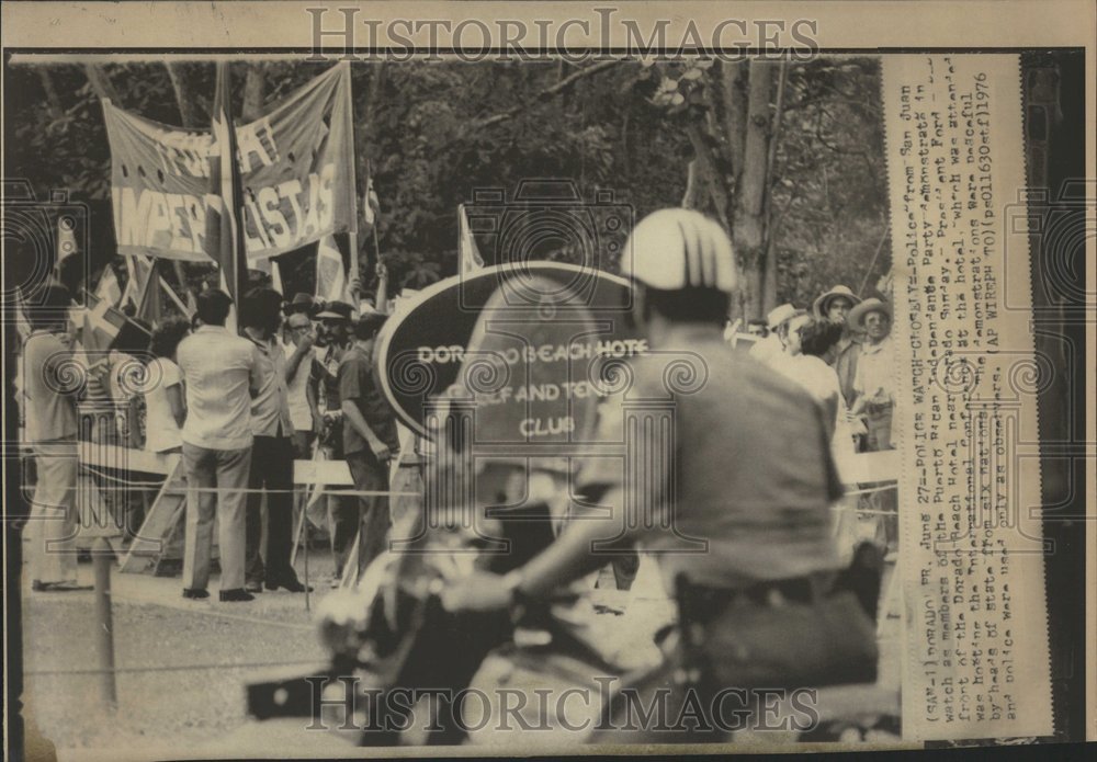 1976 Press Photo Puerto Rican Independante Party March - Historic Images