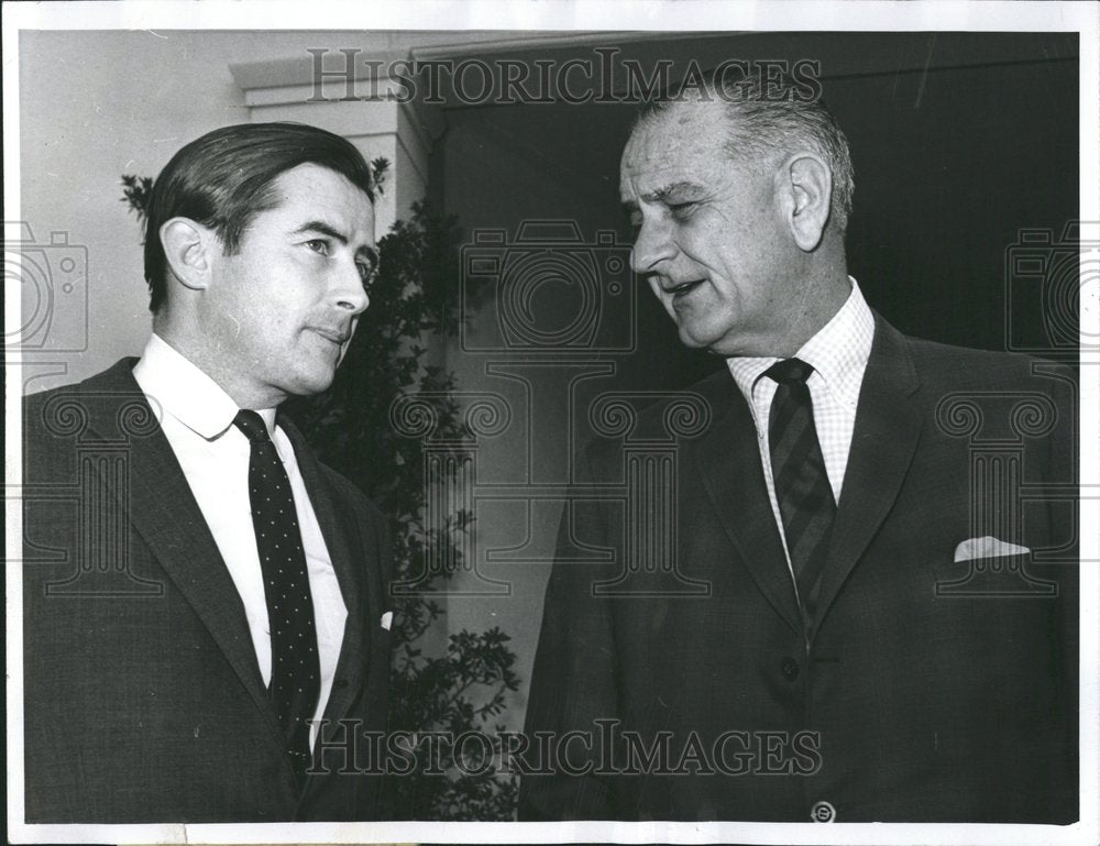 1966 Press Photo President Johnson James Symington - Historic Images