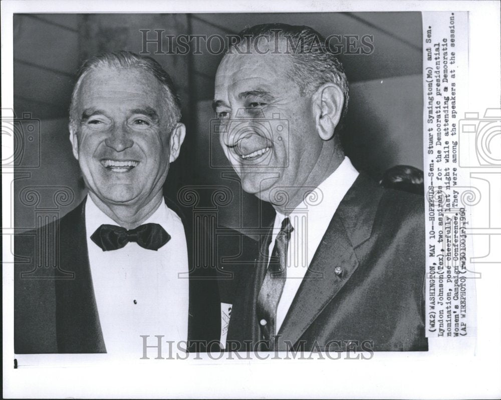 1960 Press Photo Stuart Symington &amp; Lyndon Johnson - RRV71447 - Historic Images