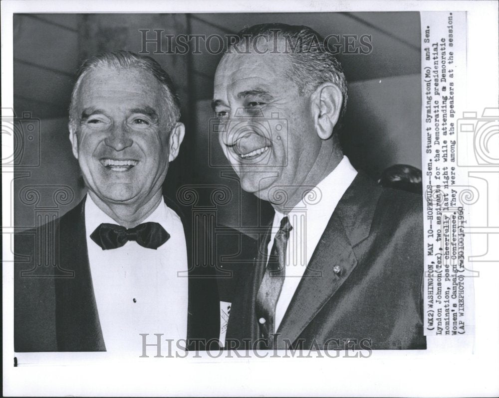1960 Press Photo Stuart Symington & Lyndon Johnson - RRV71447 - Historic Images