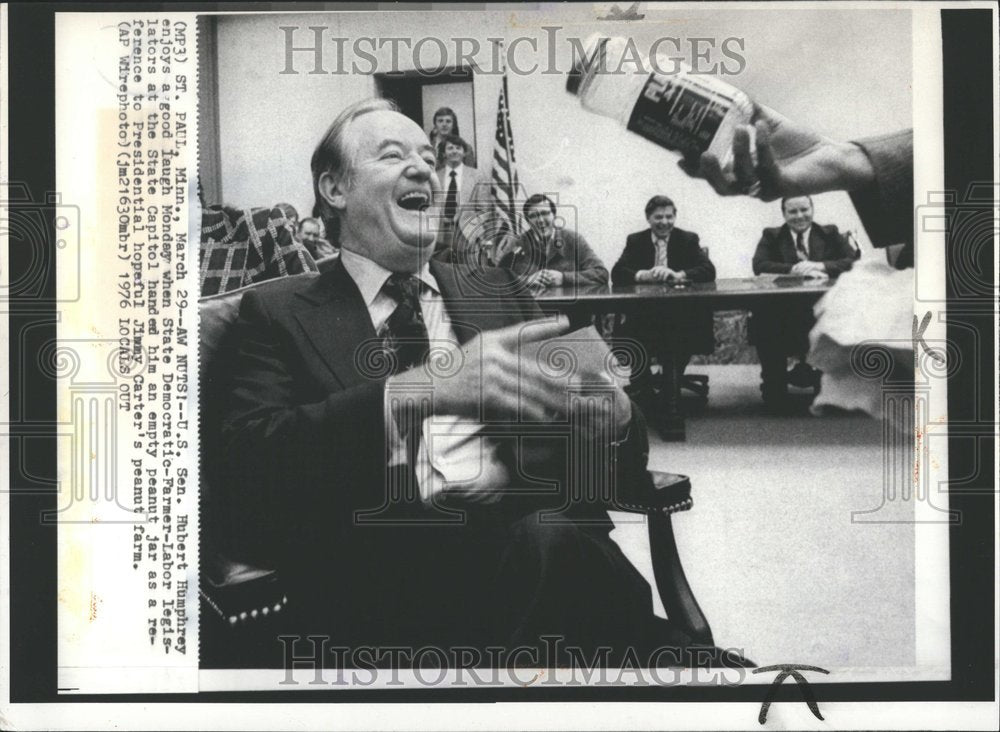 1976 Press Photo Sen. Hubert Humphrey - Historic Images