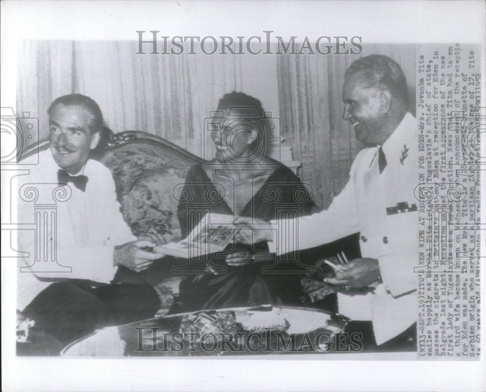 1952 Press Photo Mrs. Jovanka Tito and Marshal Tito - RRV72011 - Historic Images