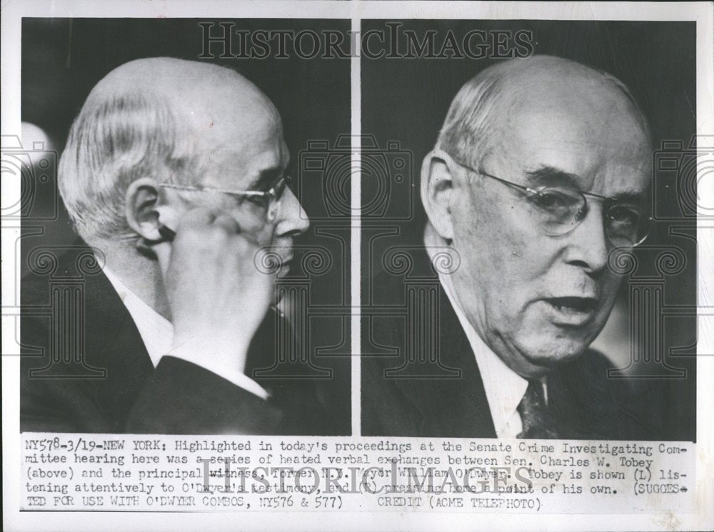 1951, Charles W. Tobey/US Senator/Crime Comm - RRV72085 - Historic Images