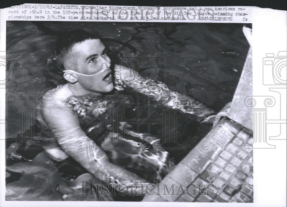 1963 Press Photo Walter Richardson Swimmer - RRV72185 - Historic Images