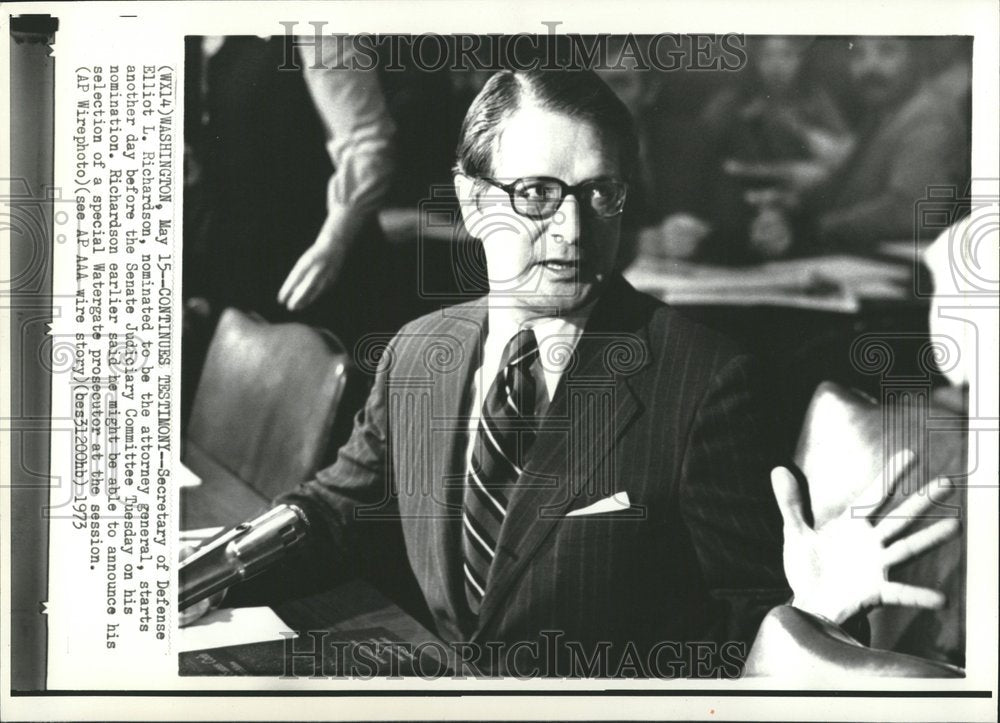 1973 Press Photo Secretary Defense Elliott Richardson - Historic Images