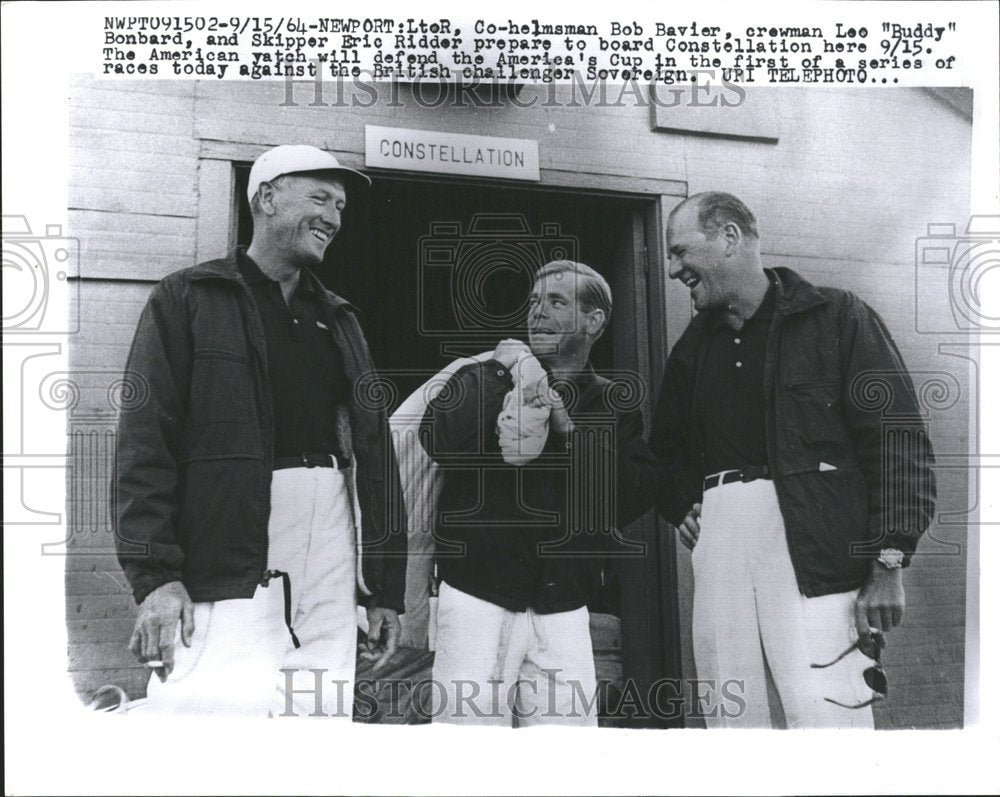 1964 Press Photo Bob Bavier Eric Ridder Leo Bombard - RRV72255- Historic Images