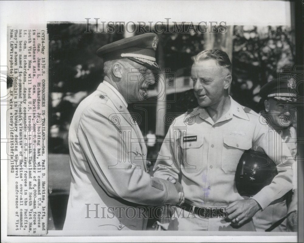 1962 Gen Paul Harkins Gen James Richardson - Historic Images