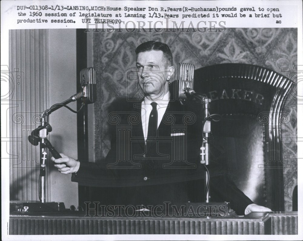 1960 House Speaker Don R Pears - Historic Images