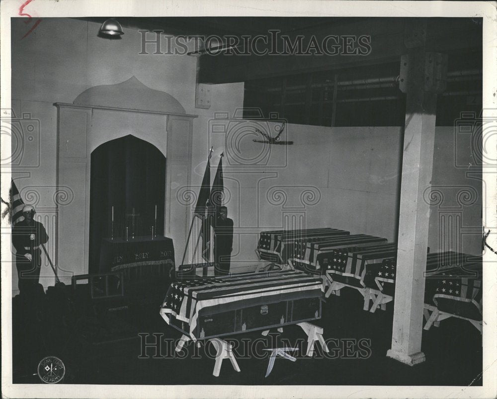 1950 Caskets Service Men Temporary Chapel-Historic Images