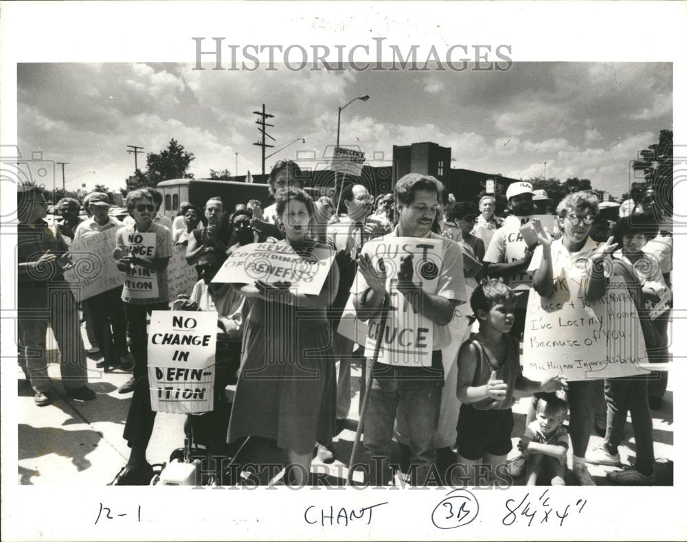 1985 Worker Protest Rally Detroit Michigan - Historic Images