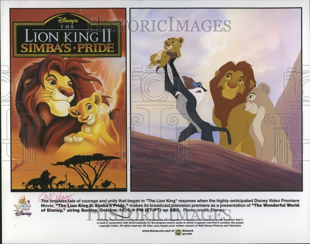 2001 Lion King Disney Video Simba Pride - Historic Images