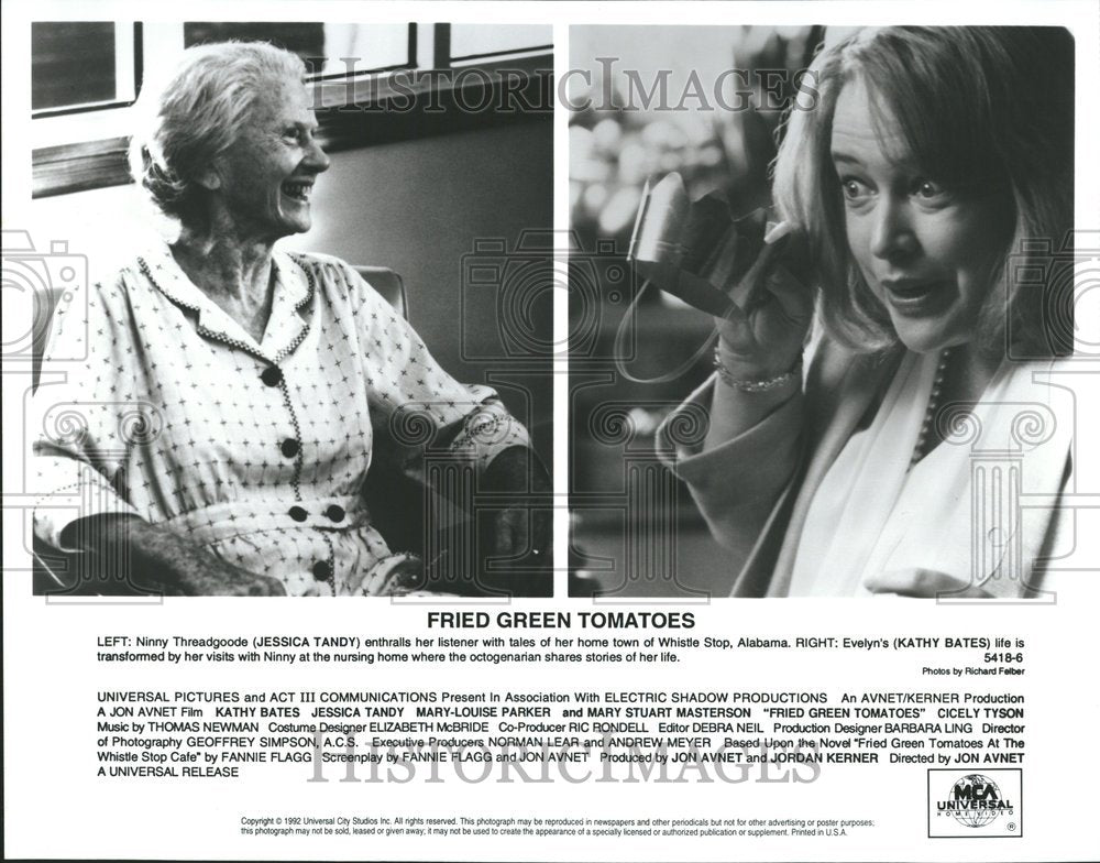 1992 Fried Tomatoes Ninny JEssica Tandy Bat - Historic Images