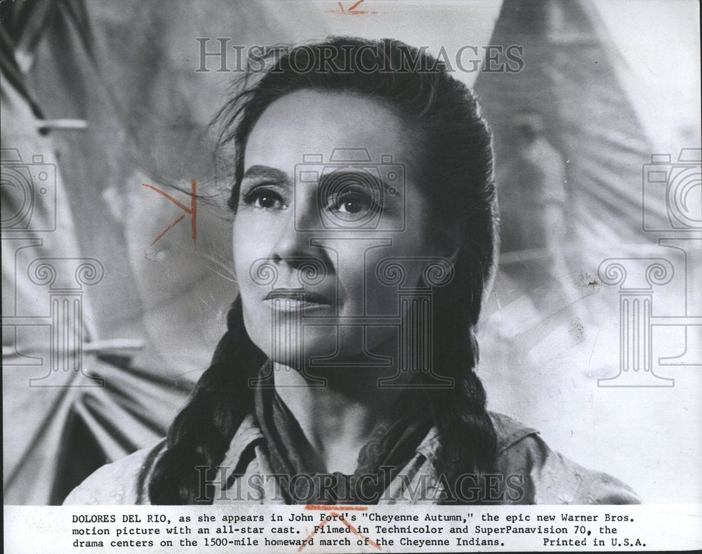 1965 Press Photo Dolores Del Rio Cheyenne Autumn epic - RRV73695- Historic Images