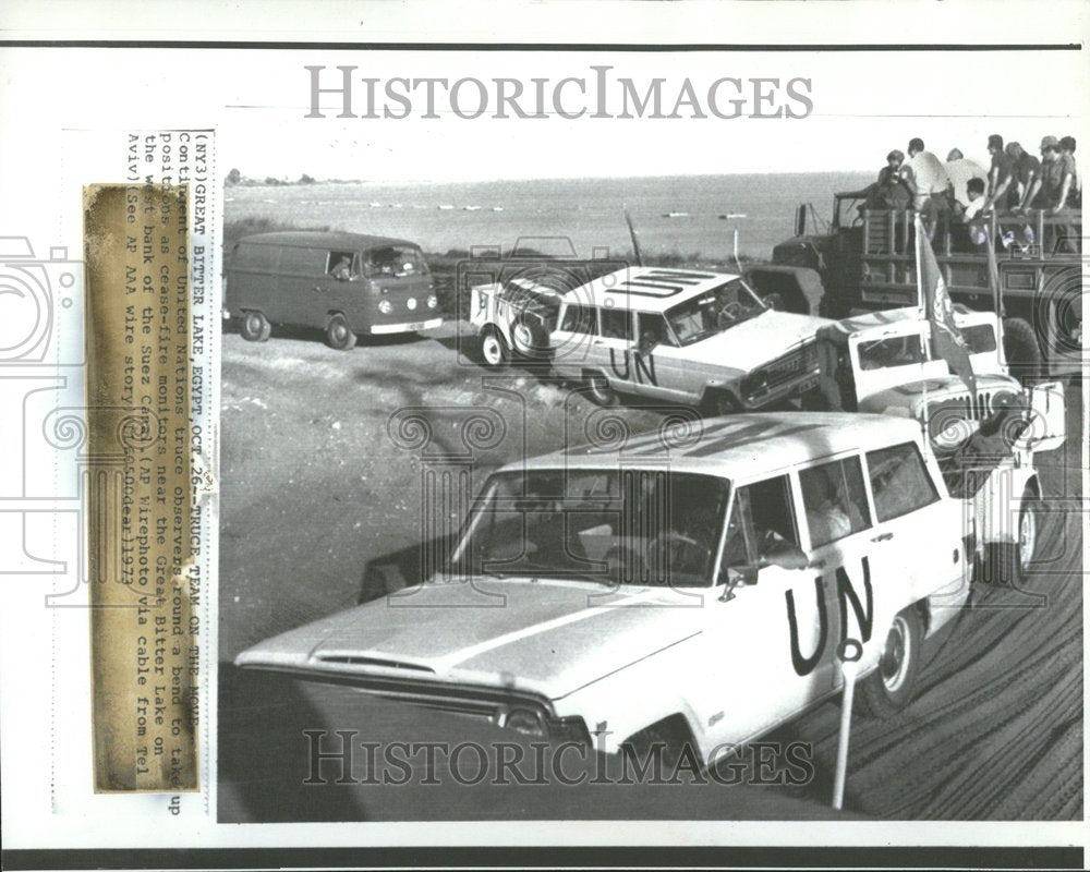 1973 Press Photo Middle East War UN Suez Canal bank - RRV74461- Historic Images