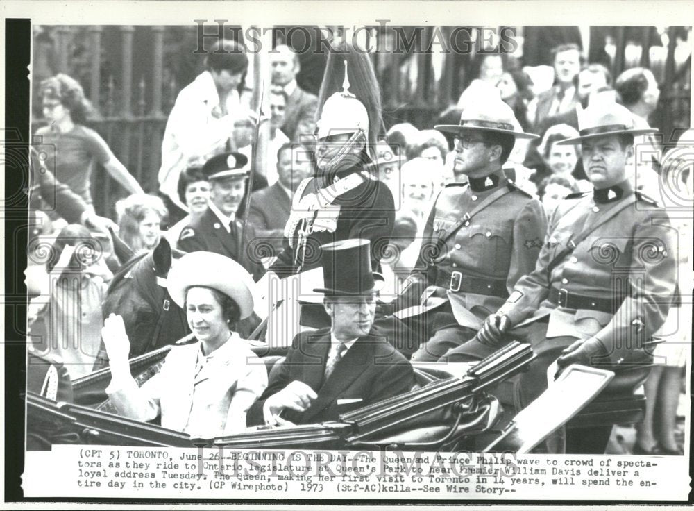 1973 Ontario legislature Queen Phillp wave - Historic Images