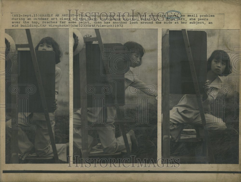 1972 Press Photo Young Saigon Art Class Vientam capital - Historic Images