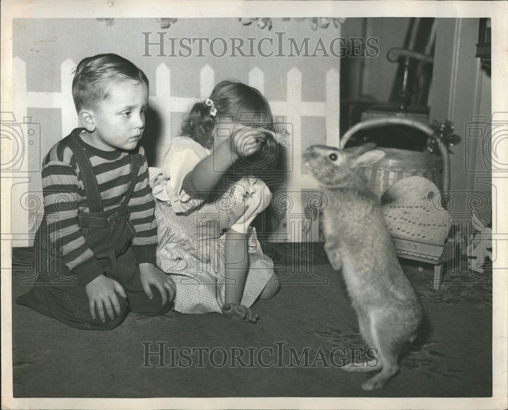 1947, Billy Stand Hand Feet Food Easter - RRV75123 - Historic Images