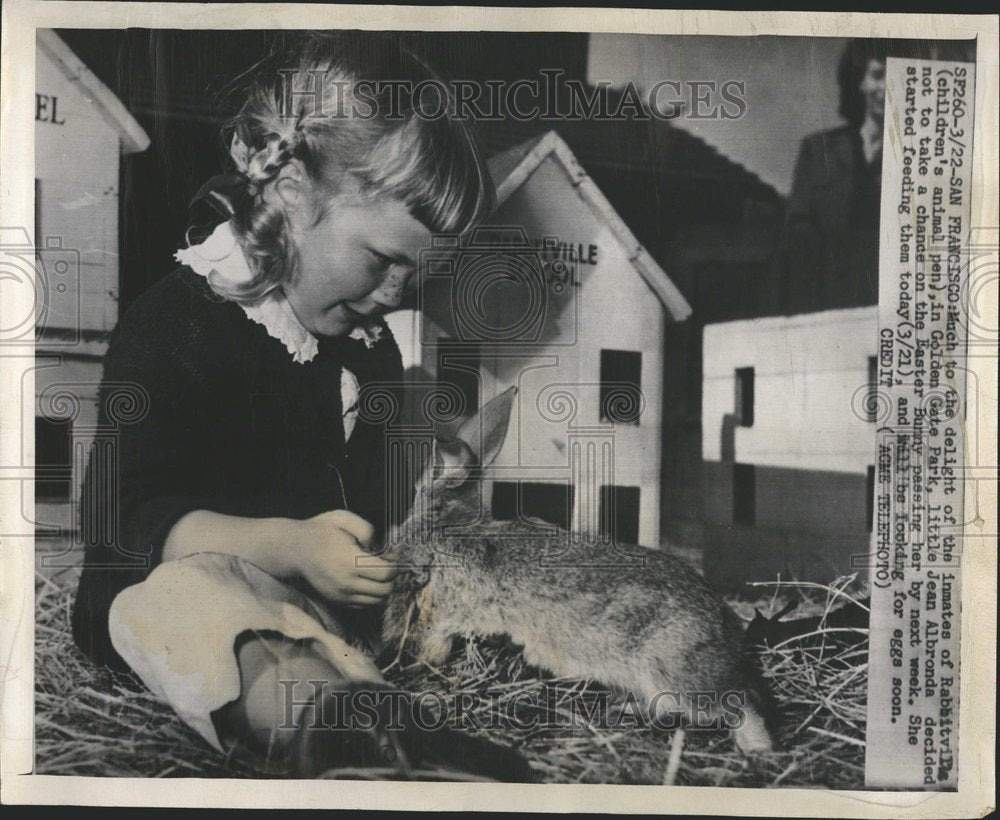 1948 Jean Albronda Rabbit Golden Gate Park-Historic Images