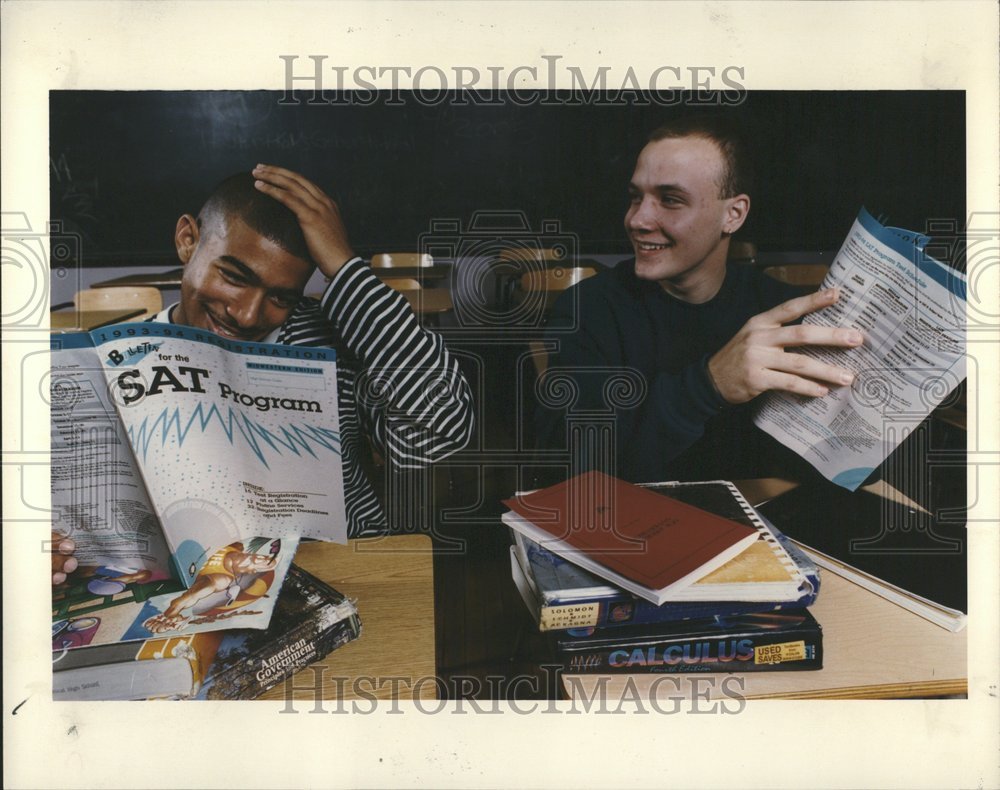 1993 Press Photo Cass Tech Students Preparing For SAT - Historic Images