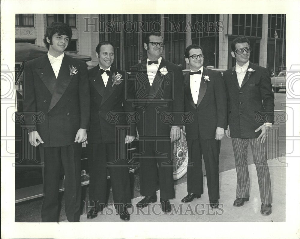 1969, Men in wedding suits - RRV76031 - Historic Images