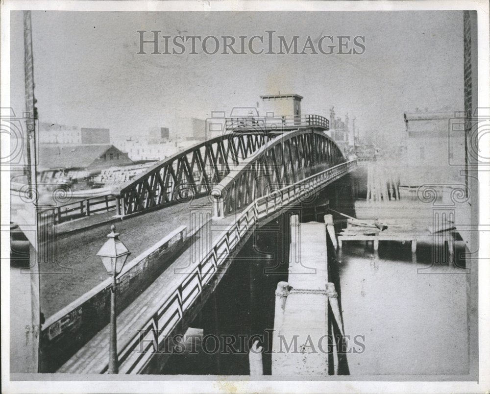 1957 Press Photo 1860 photo of Clark Street Bridge - RRV76041 - Historic Images