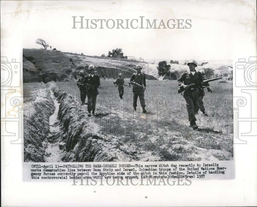 1957, Ditch Israel Gaza Strip Colombian - RRV76263 - Historic Images