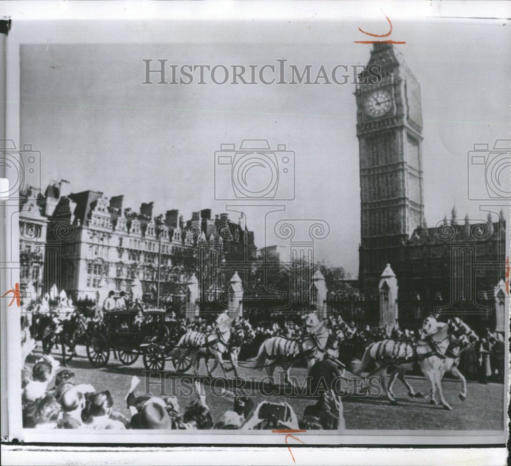 1962 Press Photo Queen Elizabeth State Coach Parliament - Historic Images