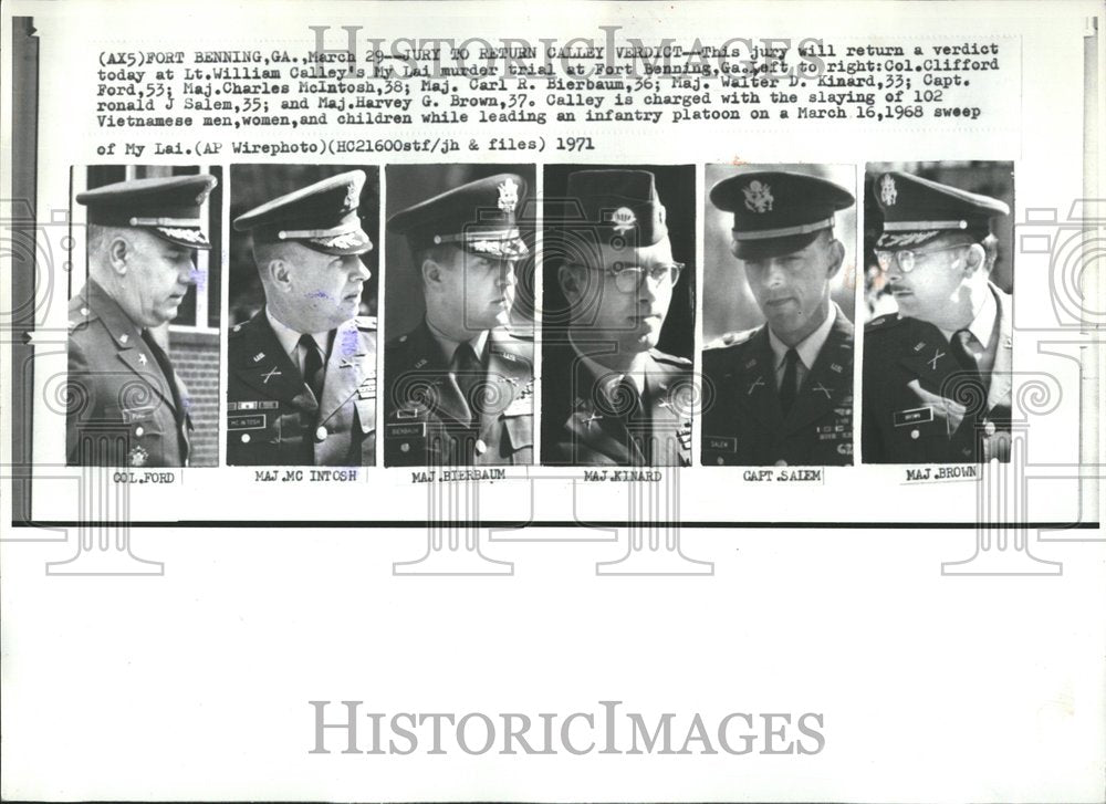 1971, Jury Men Calley Trial Fort Benning - RRV76463 - Historic Images