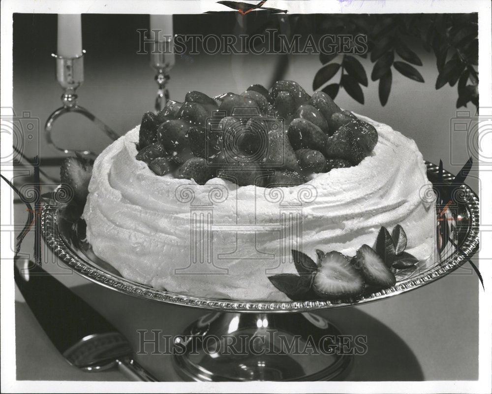 1967, Meringue Strawberry Delight Cake - RRV76473 - Historic Images