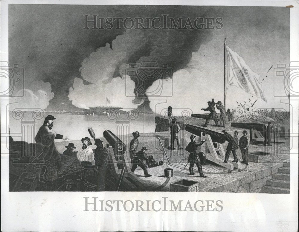 1941, Engraving Civil War Fort Sumter - RRV76515 - Historic Images
