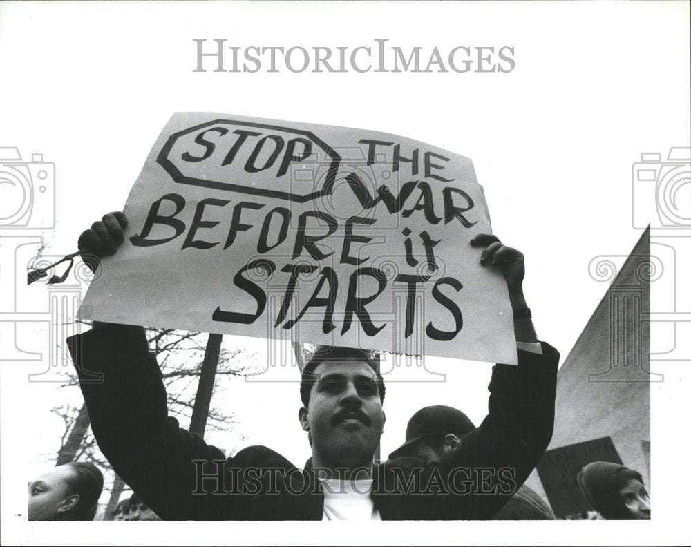 1991, Univ Michigan Peace Rally Persian Gulf - RRV76627 - Historic Images