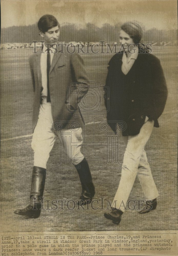 1968 Photo Prince Charles/Princess Anne Of Britain  - Historic Images