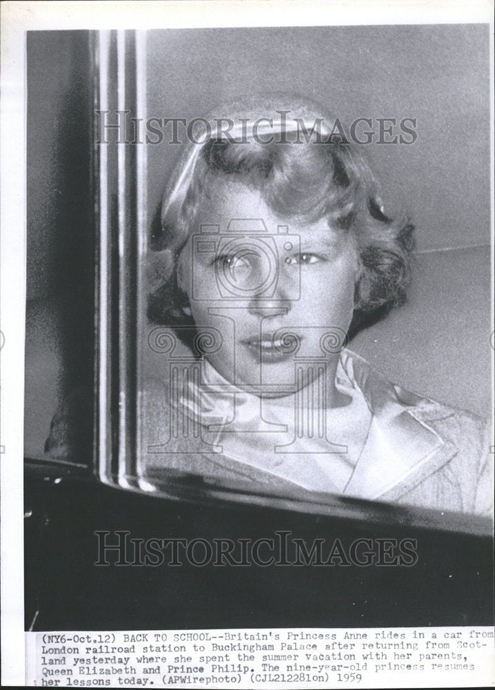 1959, Britain&#39;s Princess Anne Back To School - RRV77143 - Historic Images