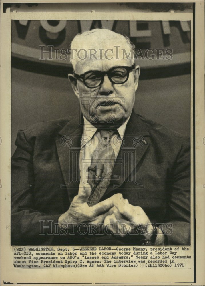 1971, AFL-CIO Union President George Meany - RRV77209 - Historic Images