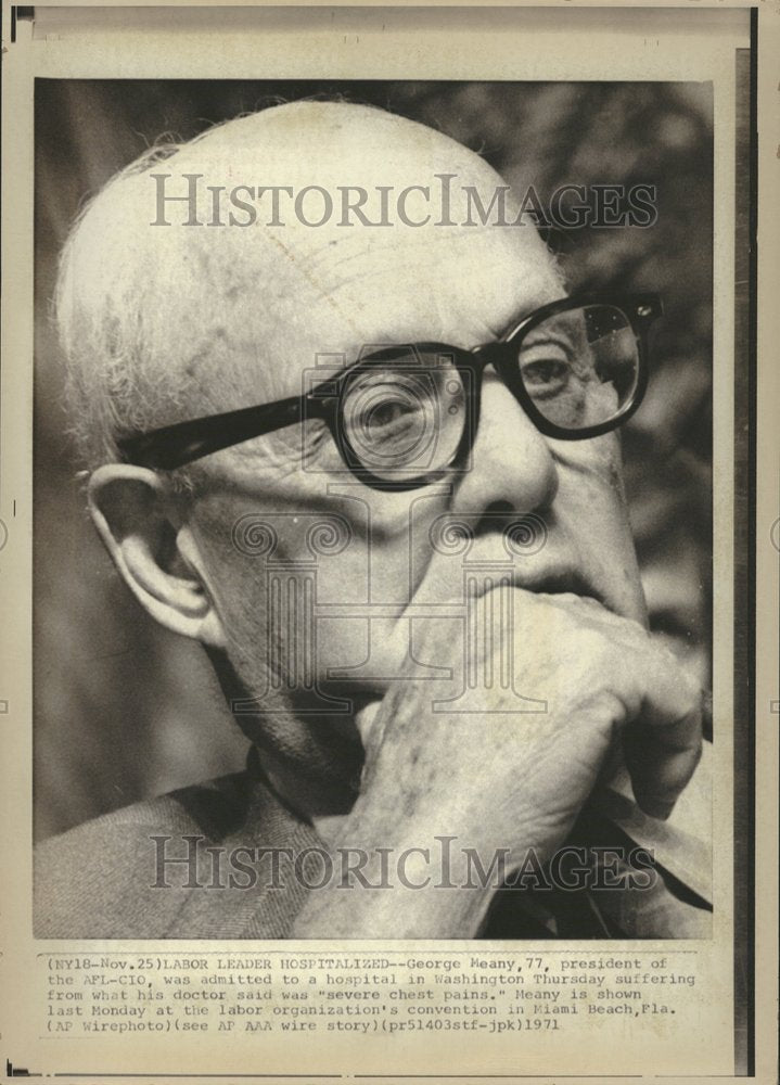 1971 George Meany president of the AFL-CIO - Historic Images