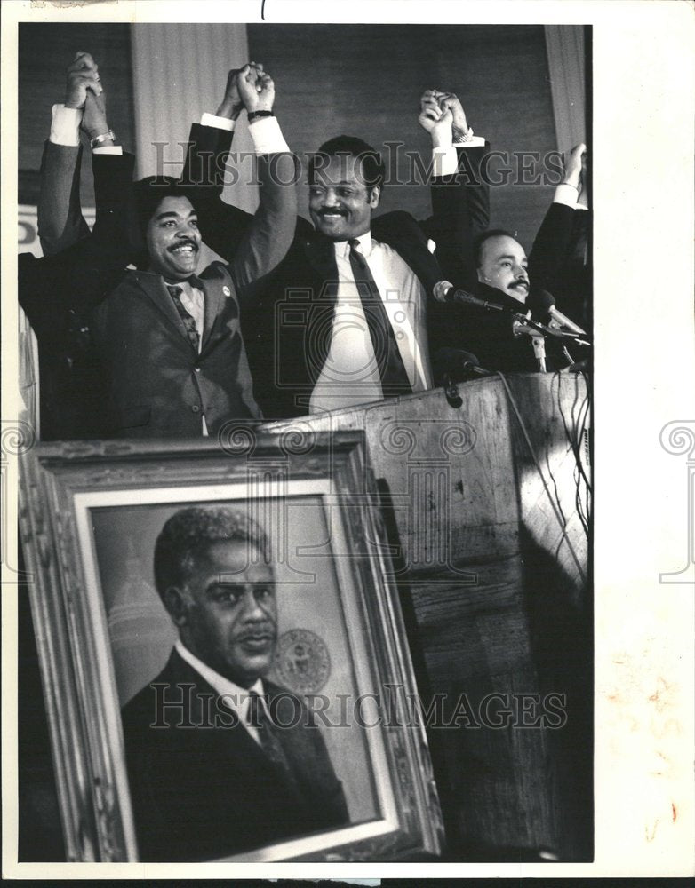 1987, Rev. Jesse Jackson Mayor Washington - RRV77623 - Historic Images