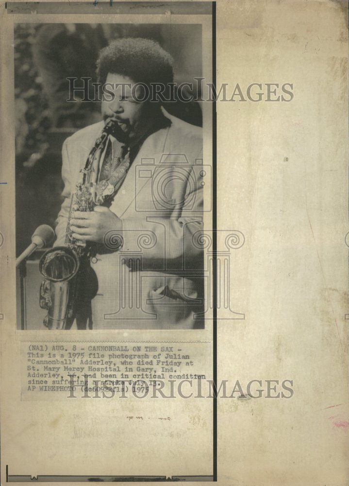 1975 Julian Adderley Jazz Saxophonist Ind-Historic Images