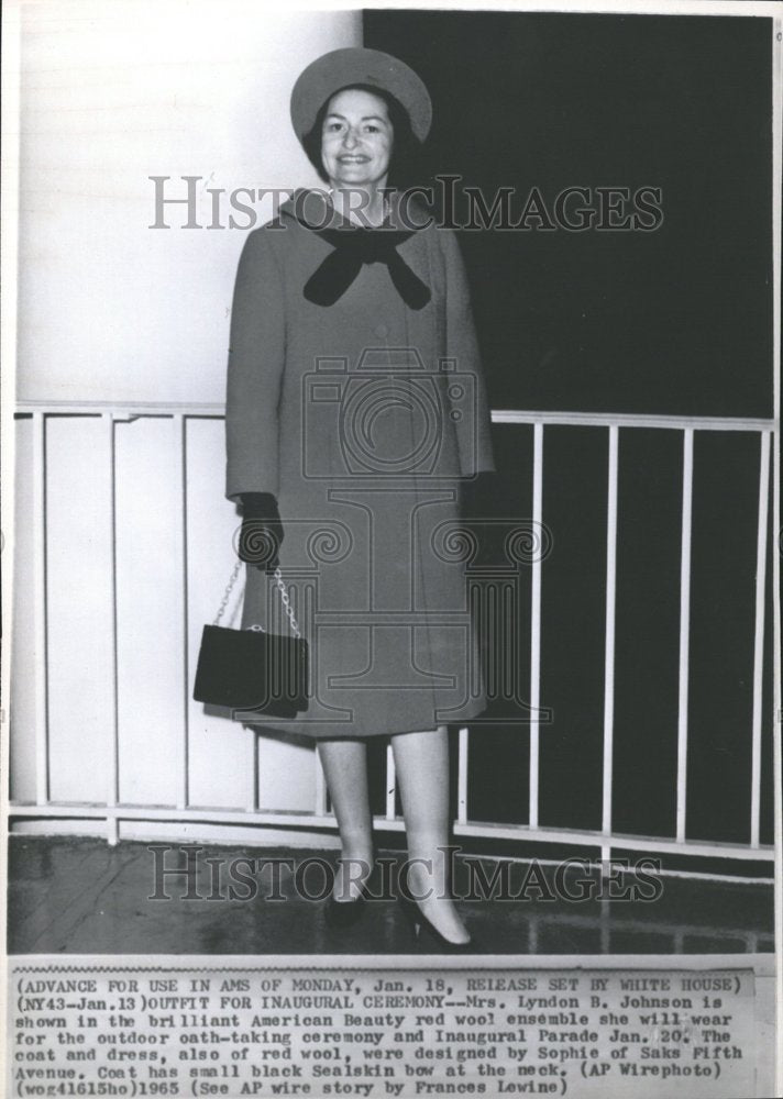 1965 Lady Bird Johnson Inauguration Outfit - Historic Images