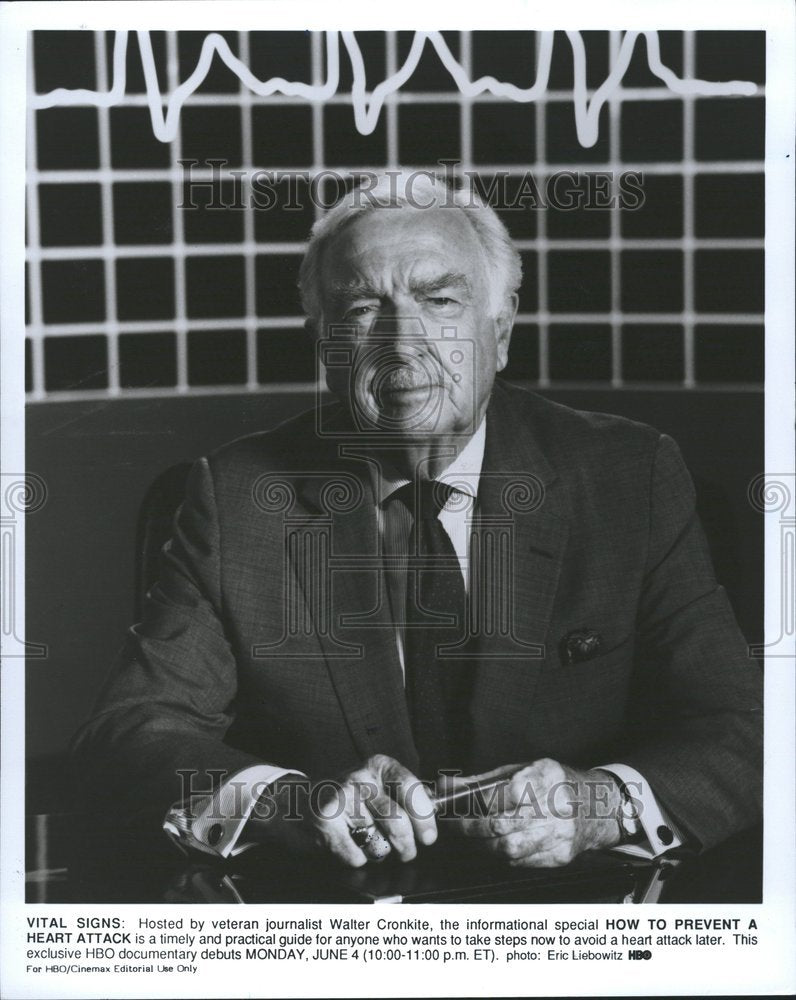 1992, Walter Cronkite Anchorman Host - RRV79607 - Historic Images