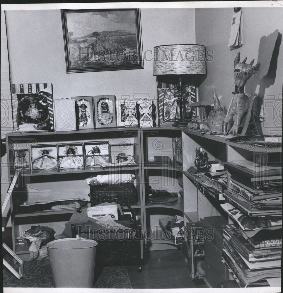 1956 View Bookcase Bedroom Ann Cannon-Historic Images